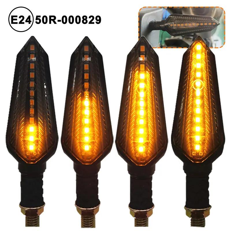 Clignotants de moto E24, clignotant coulant, 12led, indicateur de clignotant ambre, 12V, M10, marque