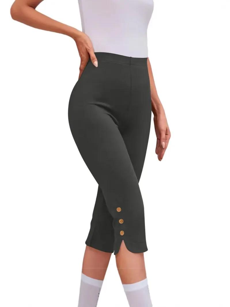 Pantalon élastique taille haute à sept pieds pour femme, mi-mollet, couche de Base, vêtements avec d