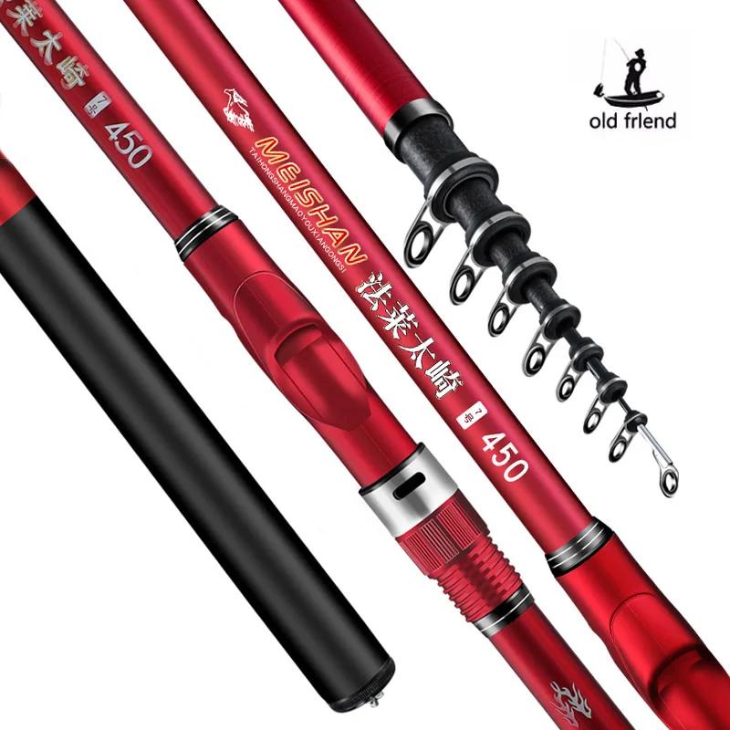 Nouvelle canne à pêche en carbone 5.3M 6.0M ultra-léger ultra-dur portable canne à pêche télescopiqu