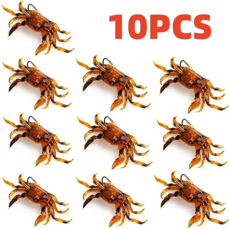 ALASICKA 5-10 pièces 8/10CM leurre de crabe Simulation 3D appât de crabe appât artificiel appât soup