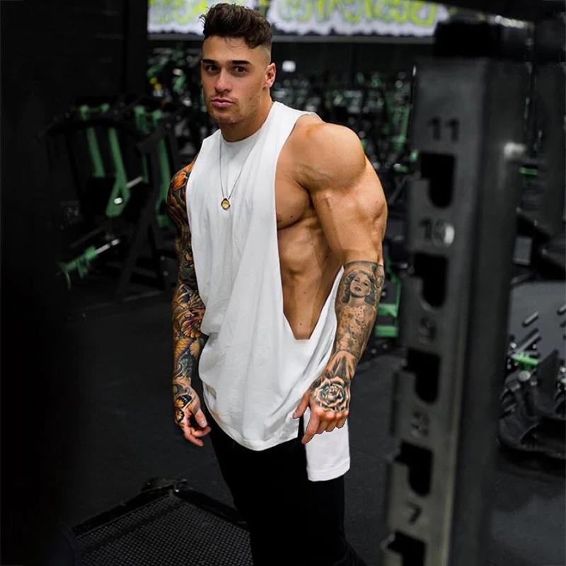 Vêtements de sport de fitness pour hommes, t-shirts en coton précieux, maillots Hip-Hop, extension m