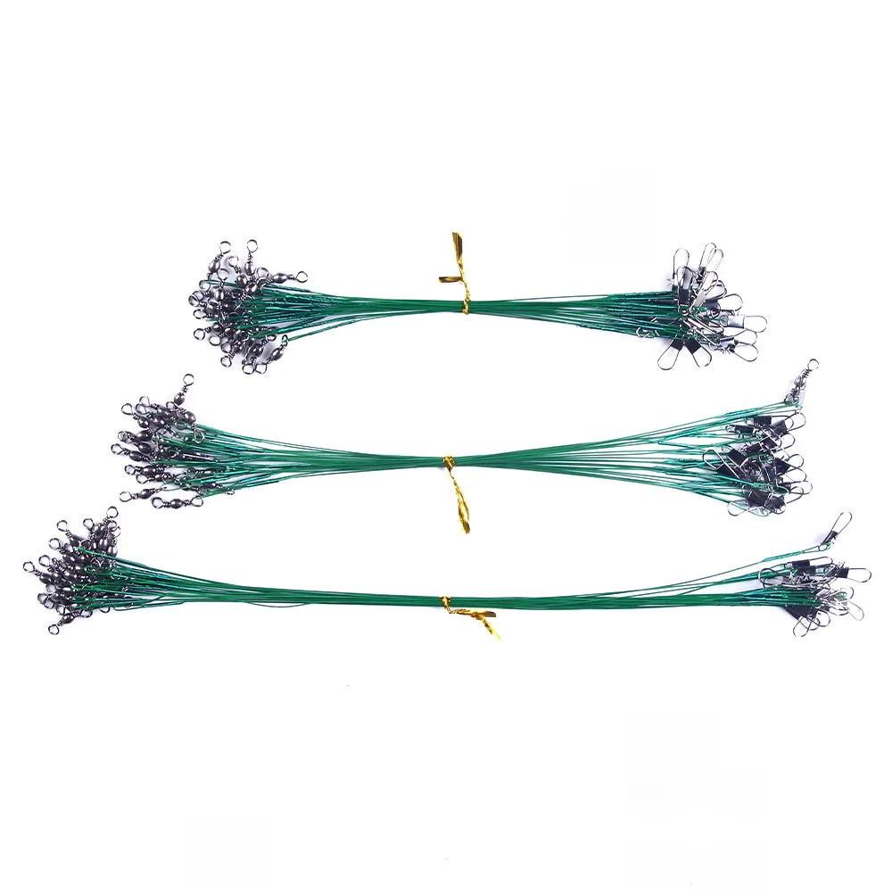 Ligne de pêche en acier Anti-morsure, Leader de fil d'acier avec accessoire de pêche pivotant, laiss