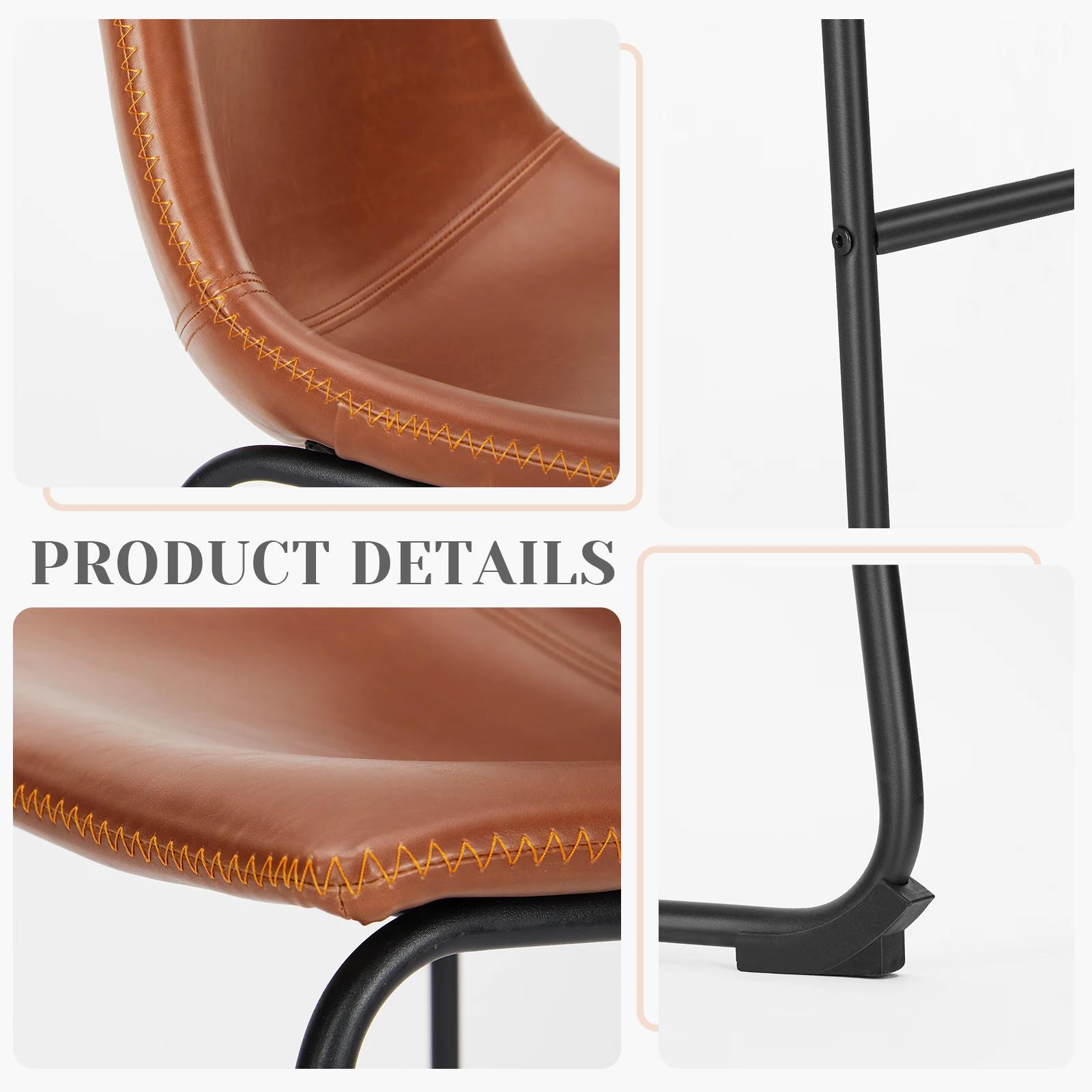 JIAN-Ensemble de 2 tabourets de bar en cuir Pu, pour salle à manger, cuisine haute, confortable, cou