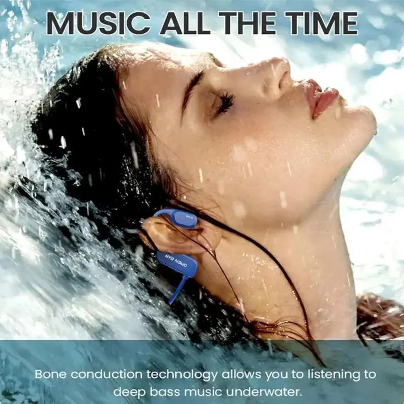 IP68 entièrement étanche natation casque Conduction osseuse BT bandeau sport sans fil stéréo IP68 ét