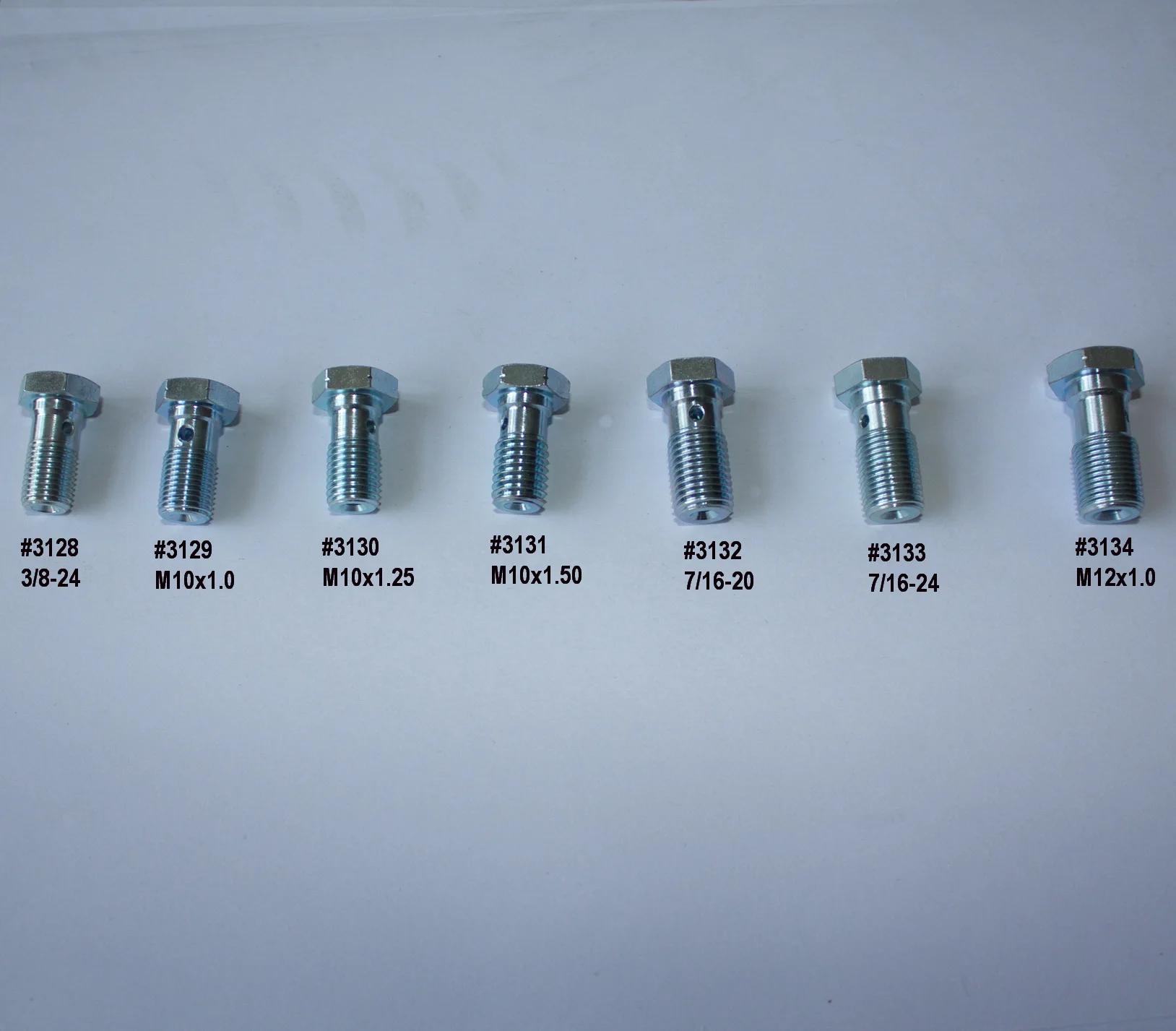 Boulons Banjo simples en Zinc 3/8-24, M10x1, M10x1.25, M10x1.5, 7/16-24, 7/16-20, M12x1 pour collier