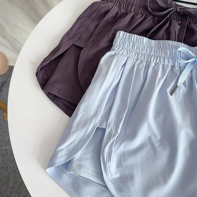 Short de sport de Yoga pour femmes, taille haute, Double couche, séchage rapide, respirant, athlétiq
