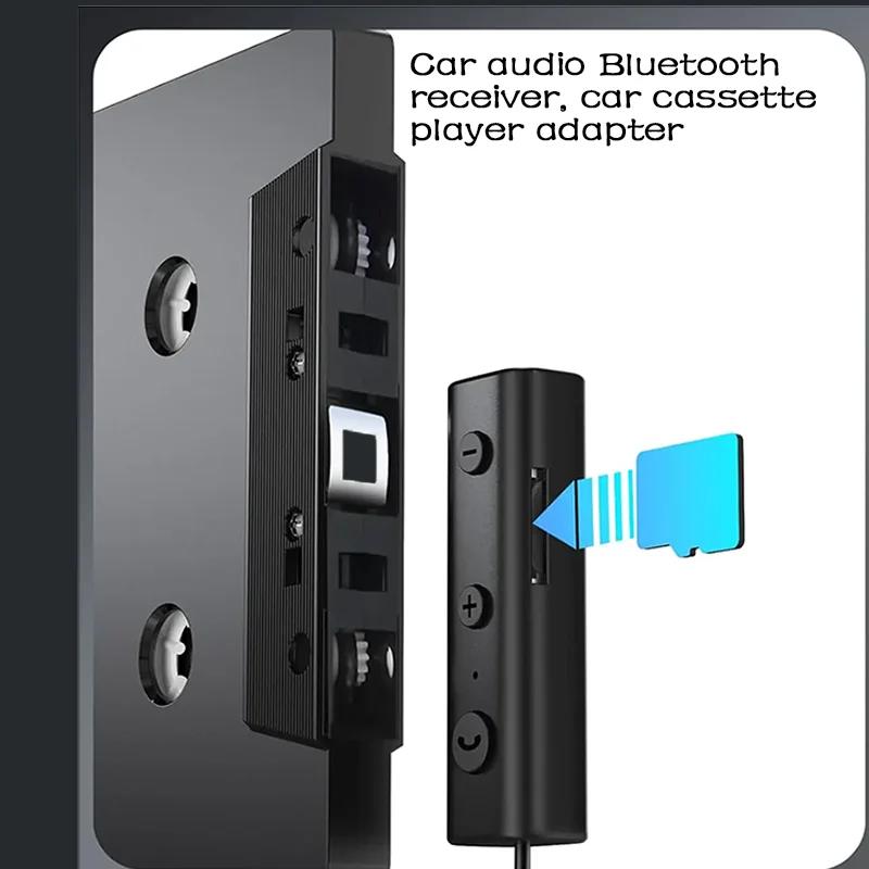 Récepteur Bluetooth audio de voiture avec adaptateur de lecteur, adaptateur de cassette prenant en c