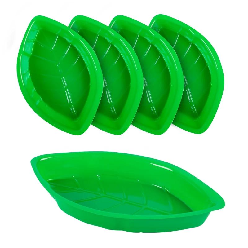 Plateau à collation réutilisable en forme de feuille de palmier, 6 pièces, assiette à biscuits, chip