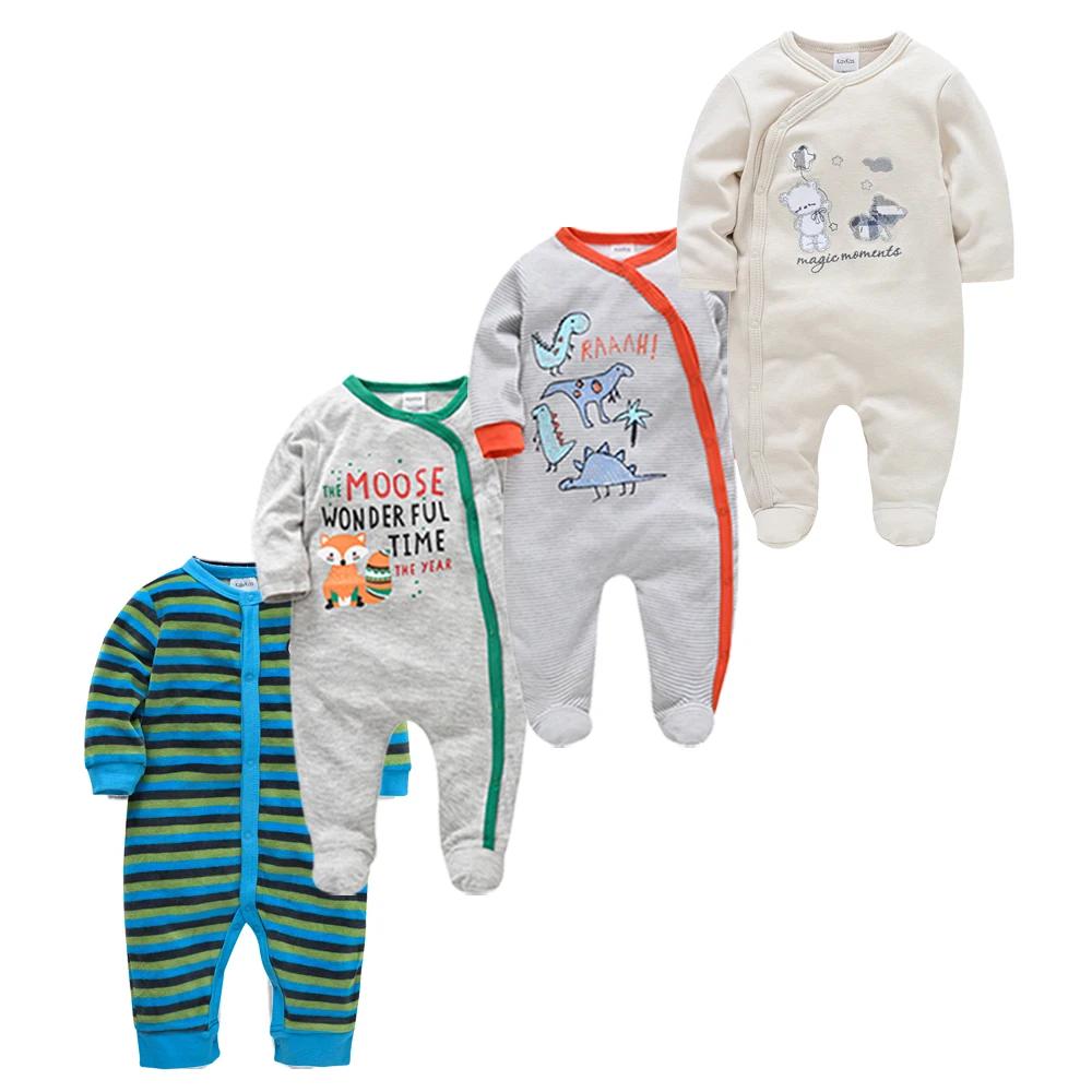 Kavkas – barboteuse pour garçon, 3/4 pièces, 100% coton, à pois, col rond, vêtements pour nouveau-né