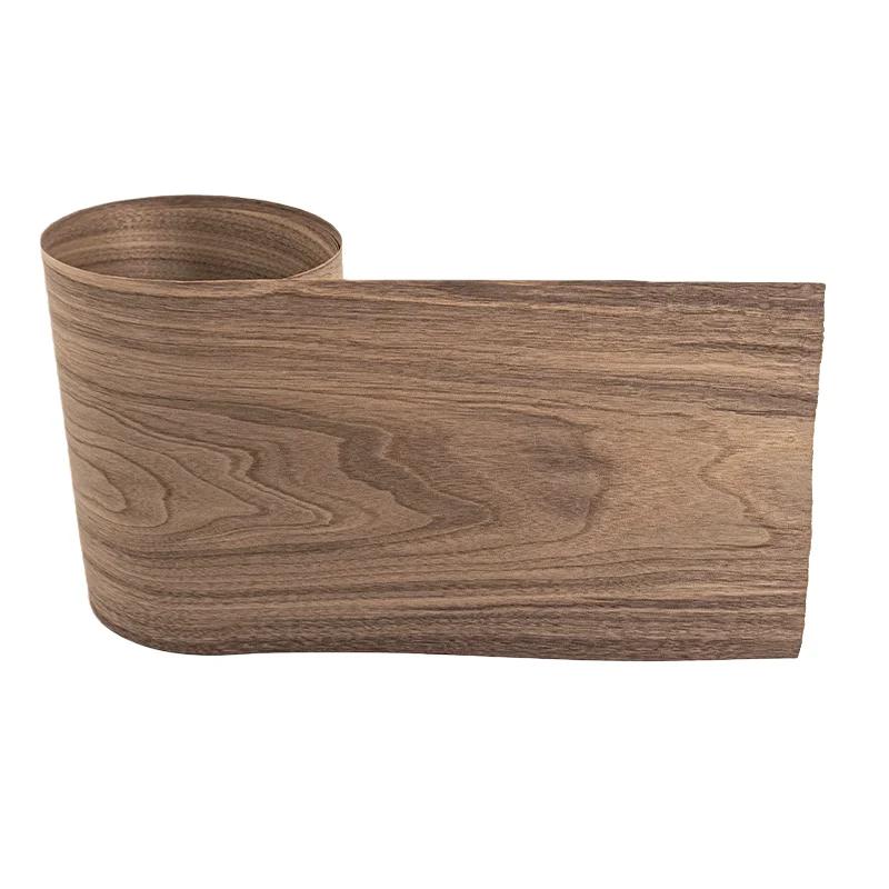 Panneau décoratif en placage de bois de noyer noir naturel, Design en bois véritable pour meubles d'
