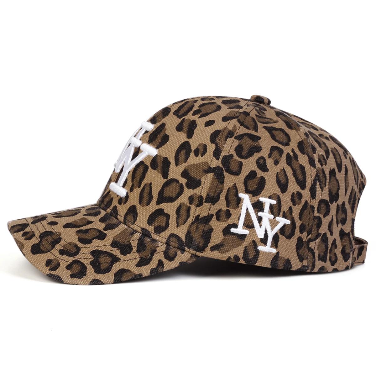 Casquette de Baseball unisexe NY lettre brodée imprimé léopard, chapeaux décontractés réglables pour