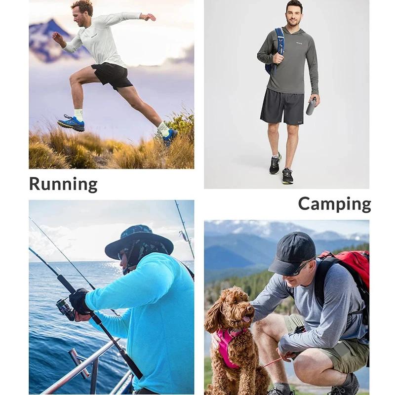 T-Shirt à capuche pour hommes, Performance UPF50 +, manches longues, décontracté, Protection solaire