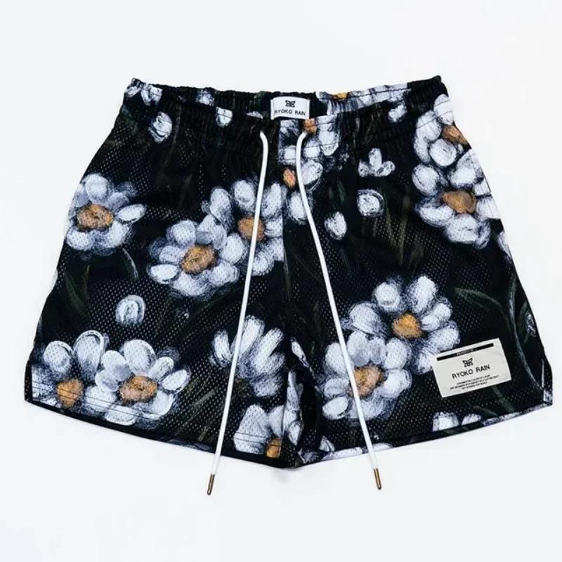 Short de fitness d'été Style peinture à l'huile, short de sport en maille pour hommes/femmes, pantal