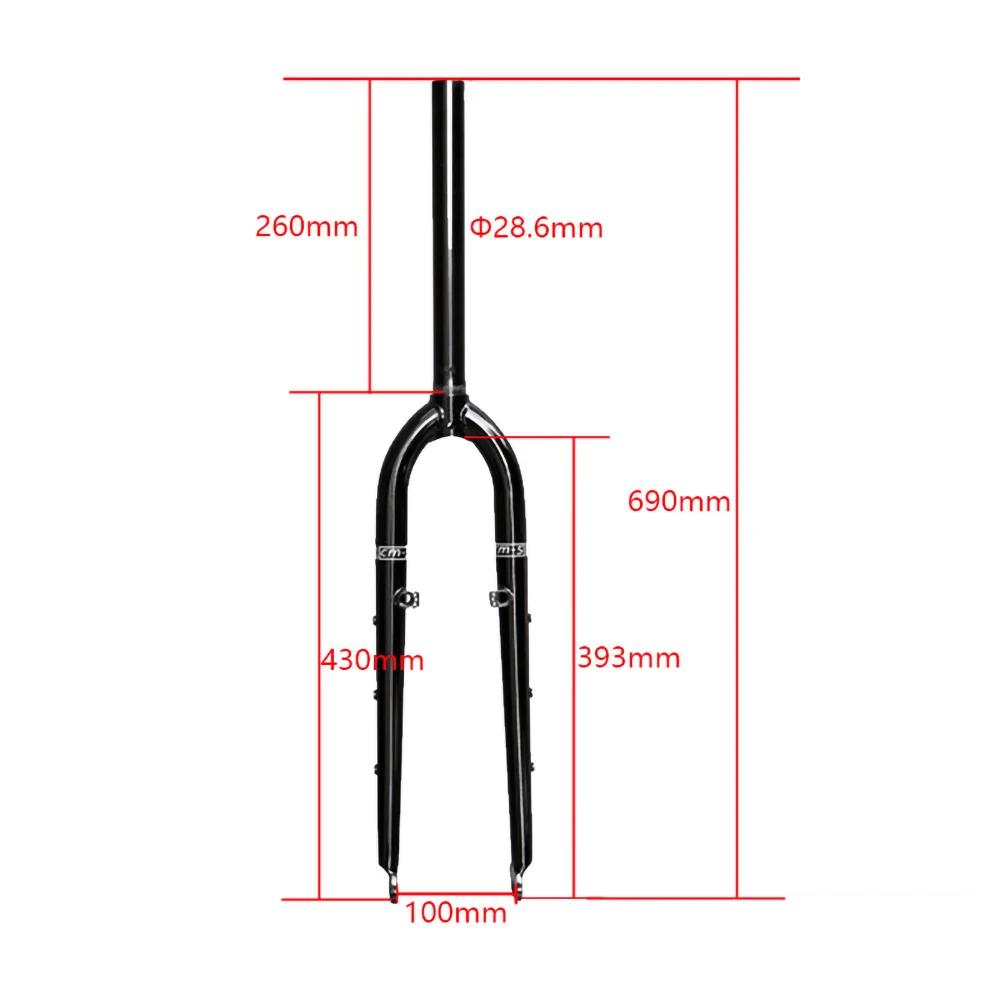 26/27.5ER DARKROCK CM-5 cr-mo Steels fourche avant 28.6mm disque et V frein vtt fourche rigide pièce