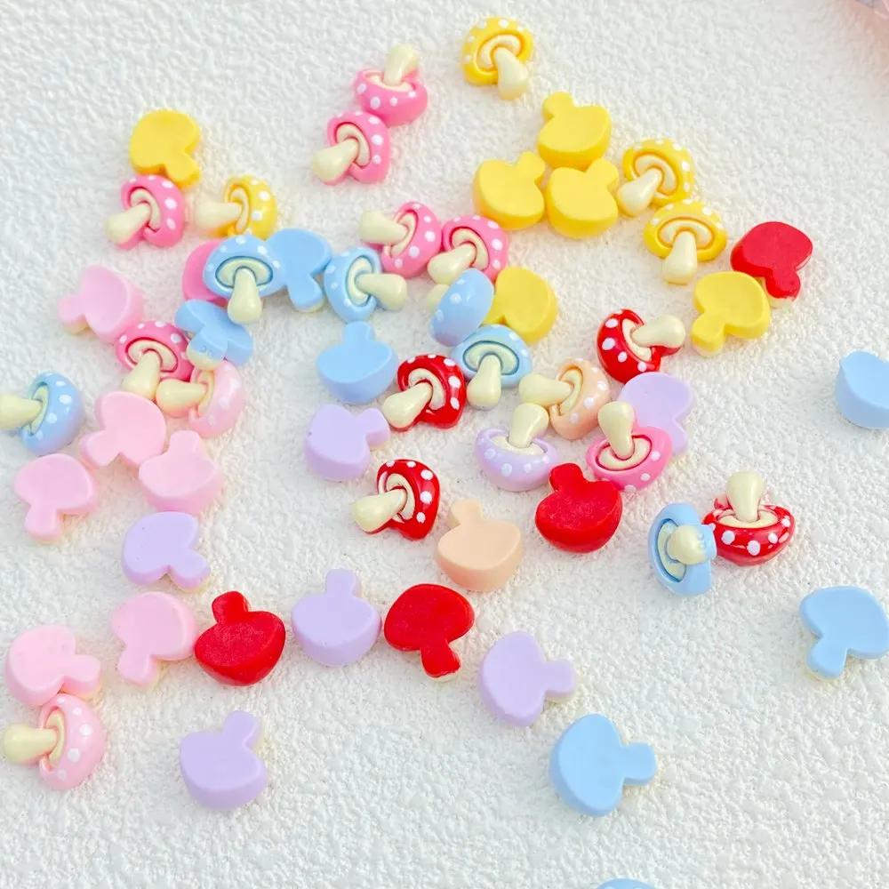 30 pièces nouveau mignon résine petit champignon dos plat ornement fabrication de bijoux manucure ac