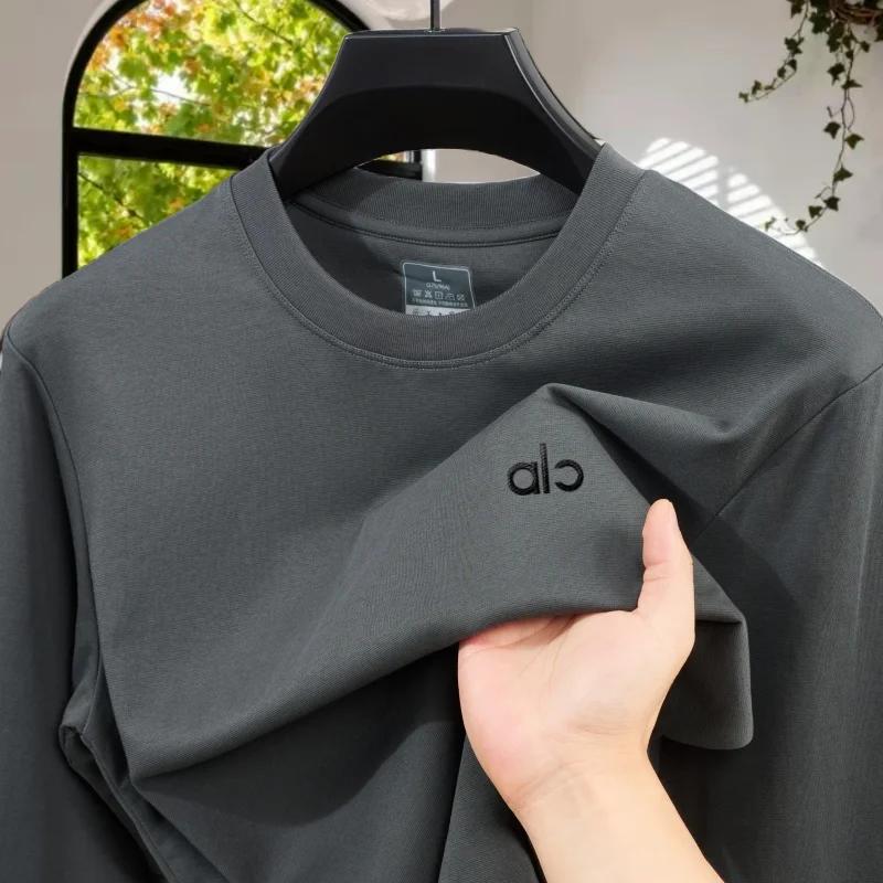 T-shirt à col rond pour homme, nouvelle collection automne, marque de mode haut de gamme, avec badge