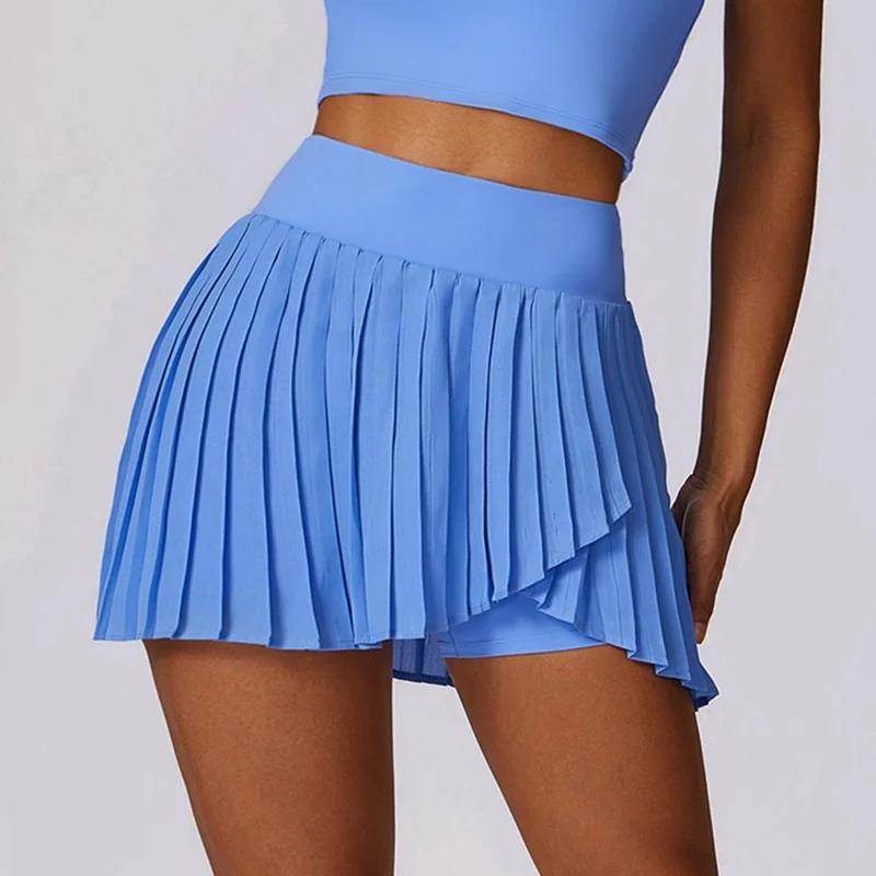 Jupe de sport plissée pour tennis et fitness - Shorts taille haute pour running et gym