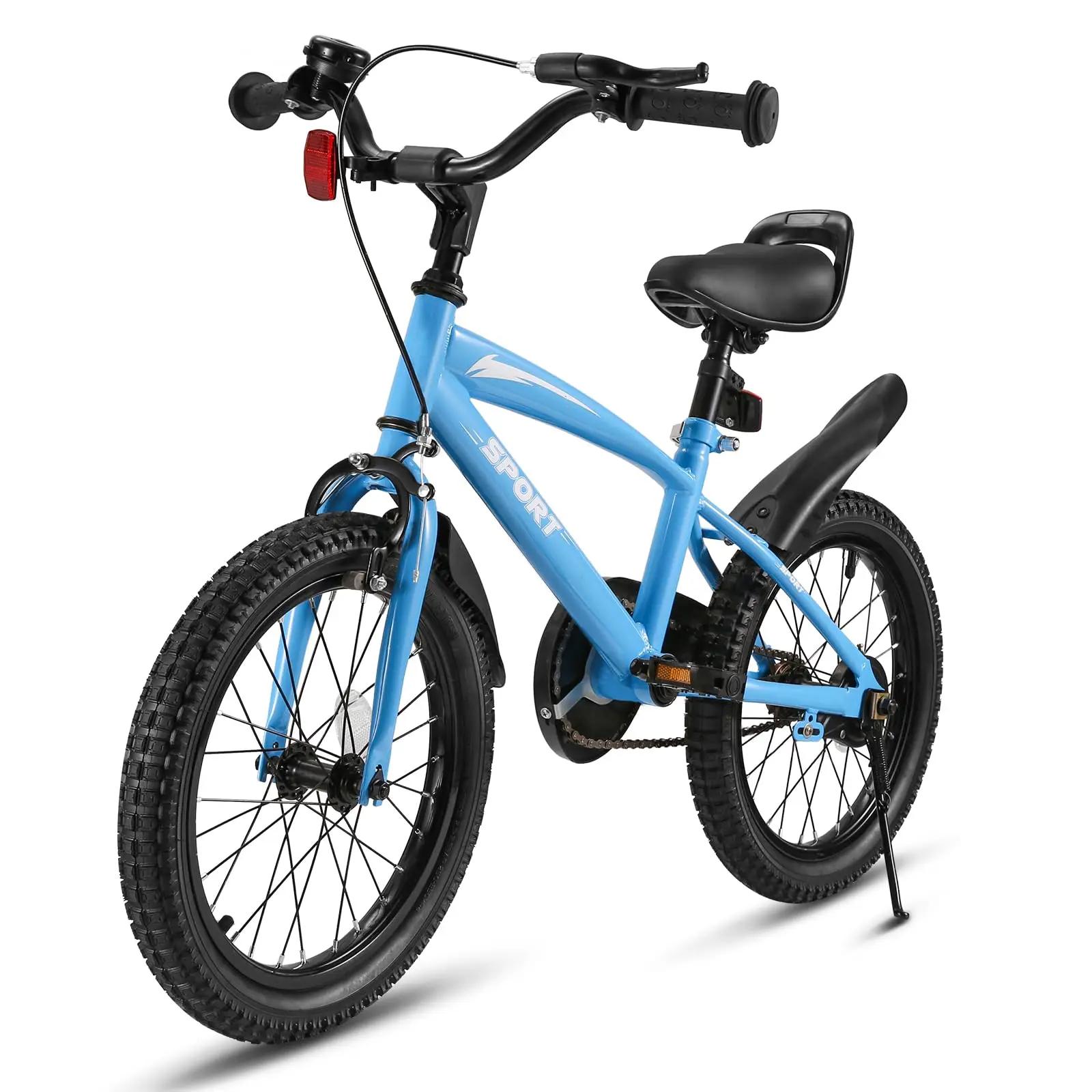 Vélo pour enfants avec roues d'entraînement et support de déclinaison, vélo pour enfants, freins à m