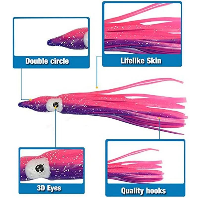 PRO BEROS-Leurres souples en silicone pour la pêche à la traîne, appâts 3D brillants pour pêcher le