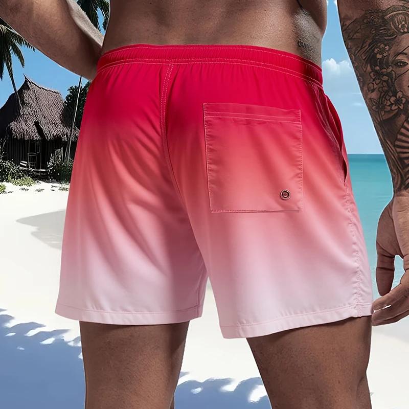 Maillot de bain pour hommes avec doublure en maille poches latérales short de plage solide séchage r