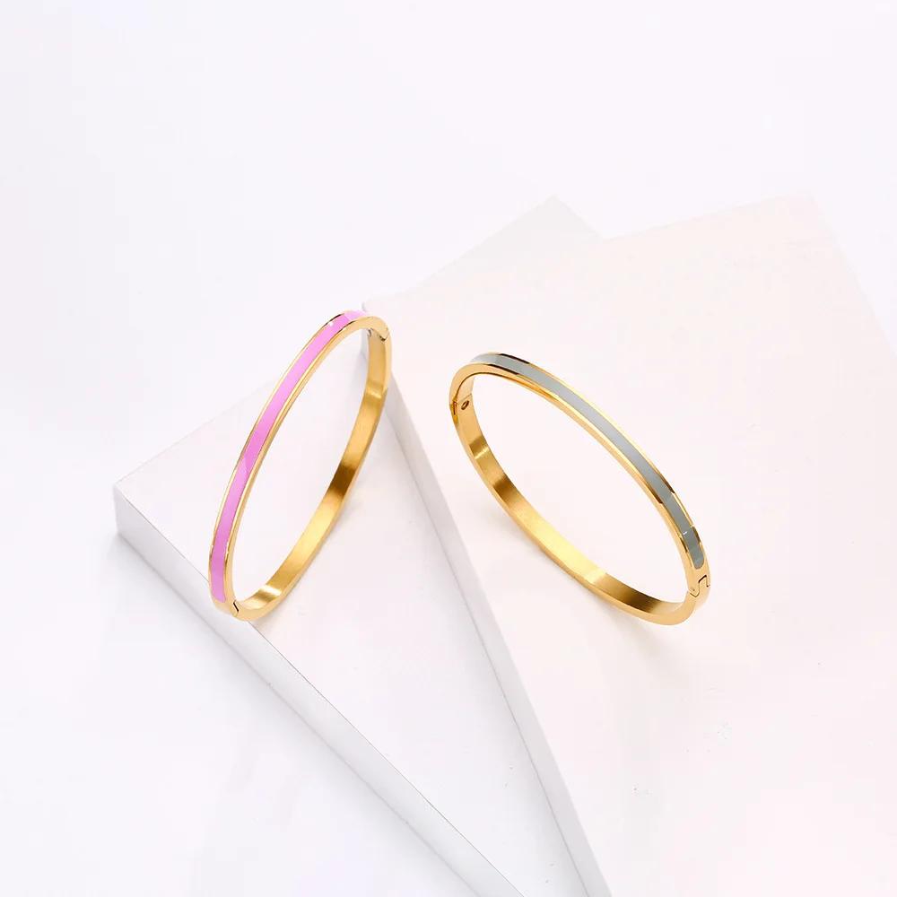 Bracelets de luxe en émail Orange coloré pour femmes, cadeau de fête, à la mode, bijoux originaux en