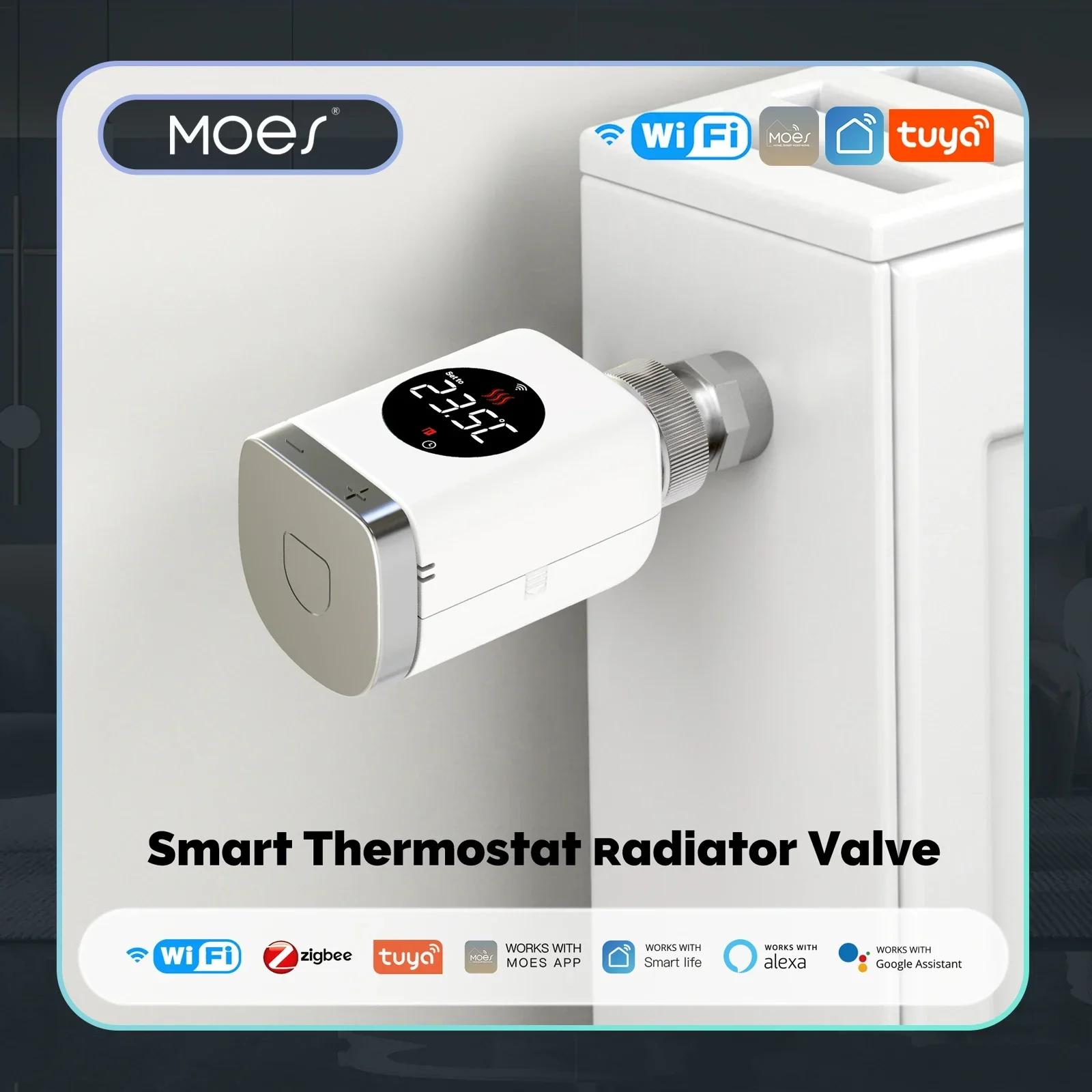 MOES-Vanne thermostatique intelligente, application programmable TRV, régulateur de température à di