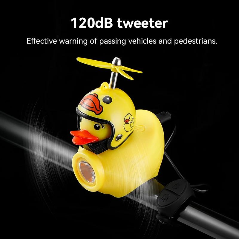 Lumière de vélo pour enfants, équitation de nuit, petit canard jaune, sonnette pour enfants, lampe d