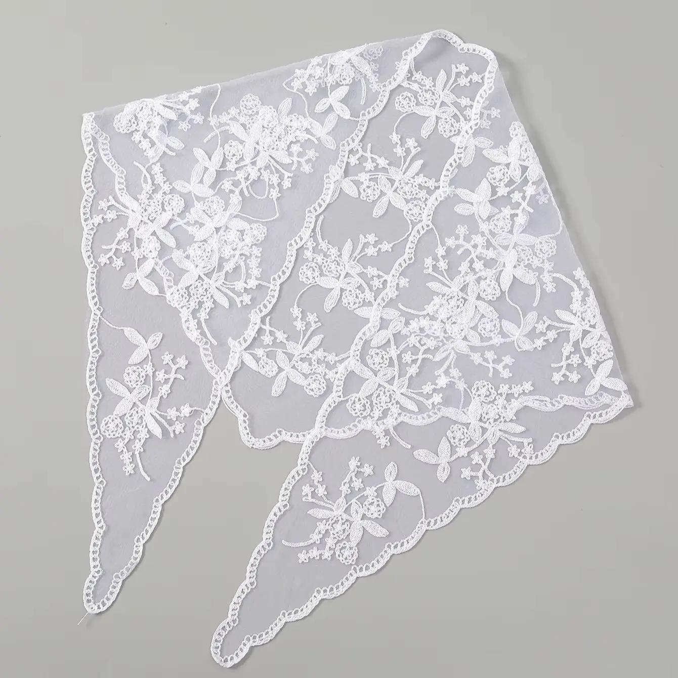 Mode Ins dentelle cheveux écharpe femmes rétro Triangle bandes de cheveux Vintage triangulaire foula