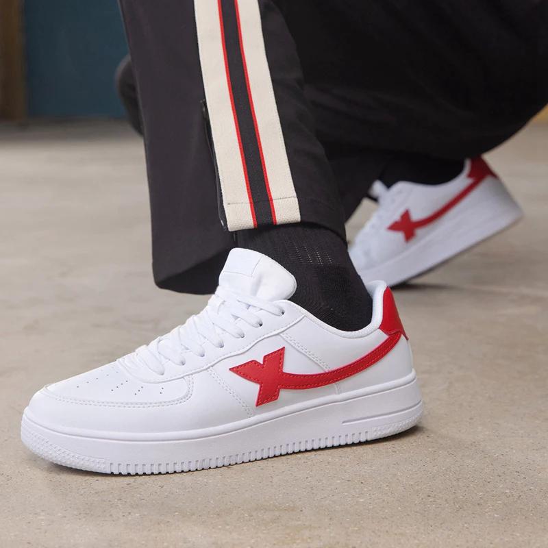 Chaussures de skateboard Xtep antidérapantes et résistantes à l'usure - Baskets unisexes blanches pour couple