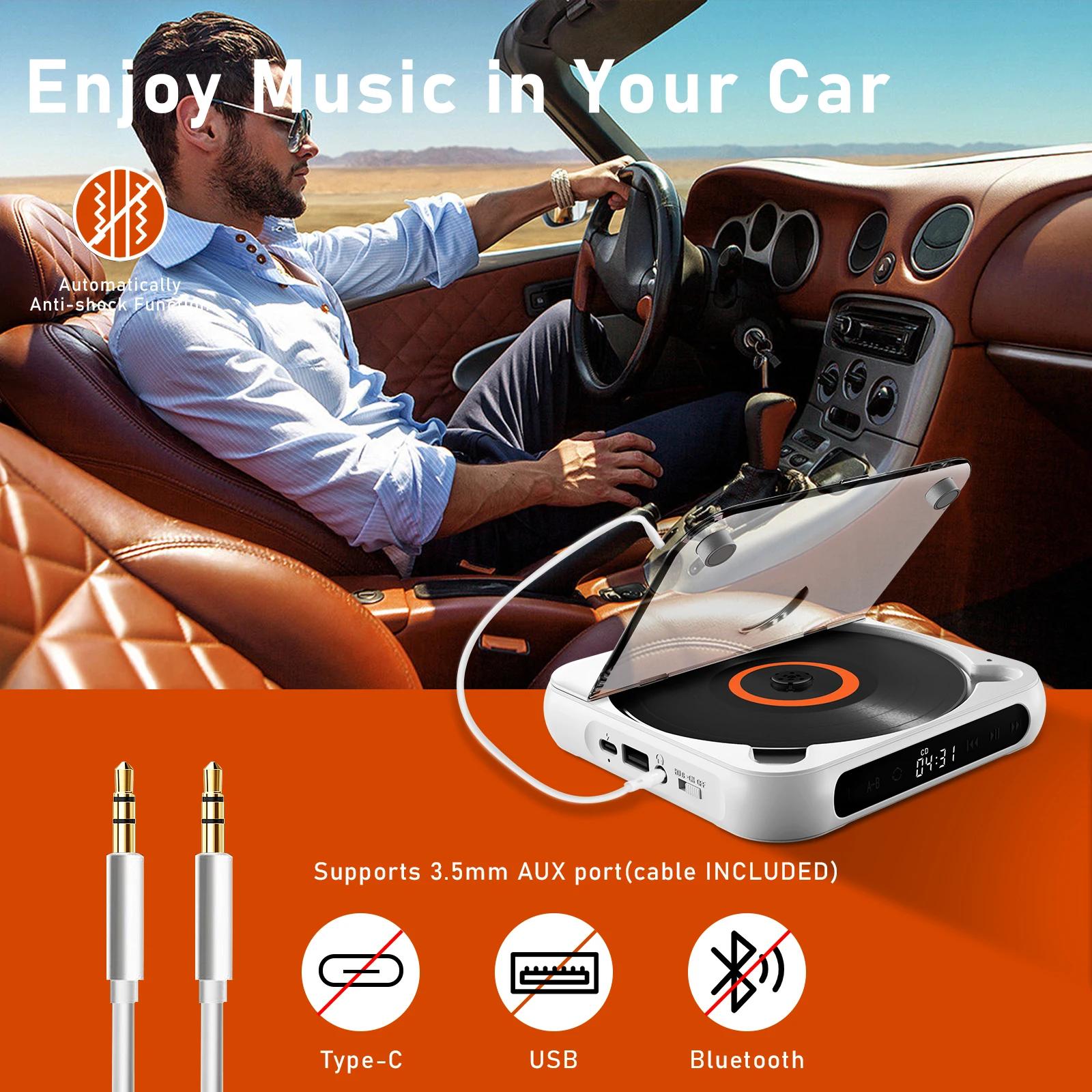 Lecteur CD KC918 - Haut-parleur Bluetooth portable, écran LED, lecteur stéréo, qualité sonore HIFI,