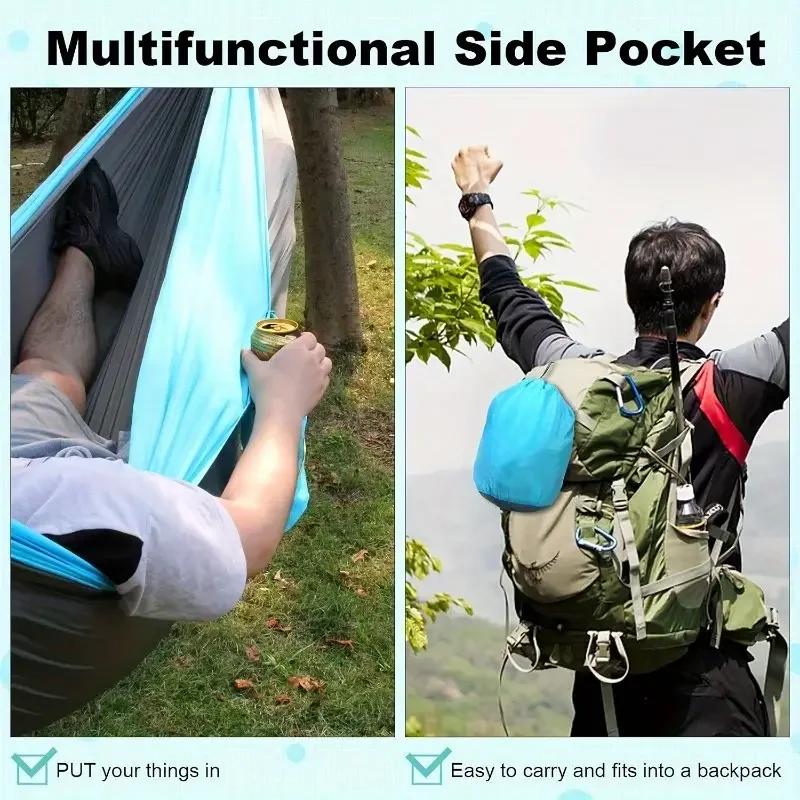 Hamac de Camping, accessoires de Camping, équipement pour l'extérieur et l'intérieur avec sangles d'