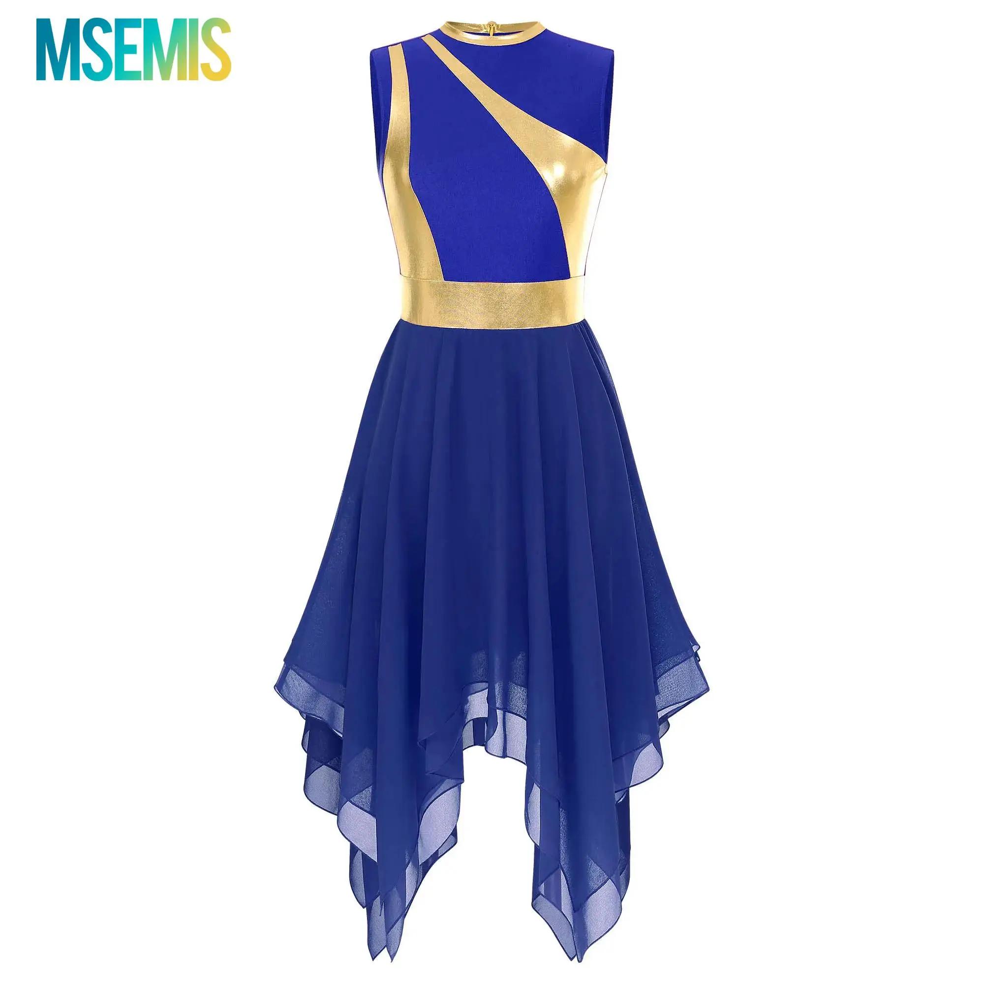 Robe de danse lyrique liturgique moderne pour femmes - Chorale d'église ourlet irrégulier contemporain