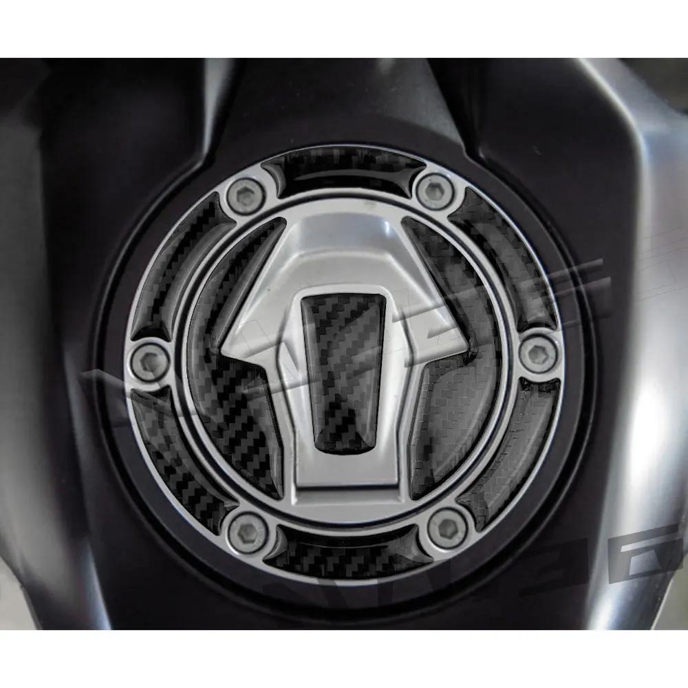 Autocollant 3D pour bouchon de réservoir de moto, Protection des gaz, en Fiber de carbone, accessoir