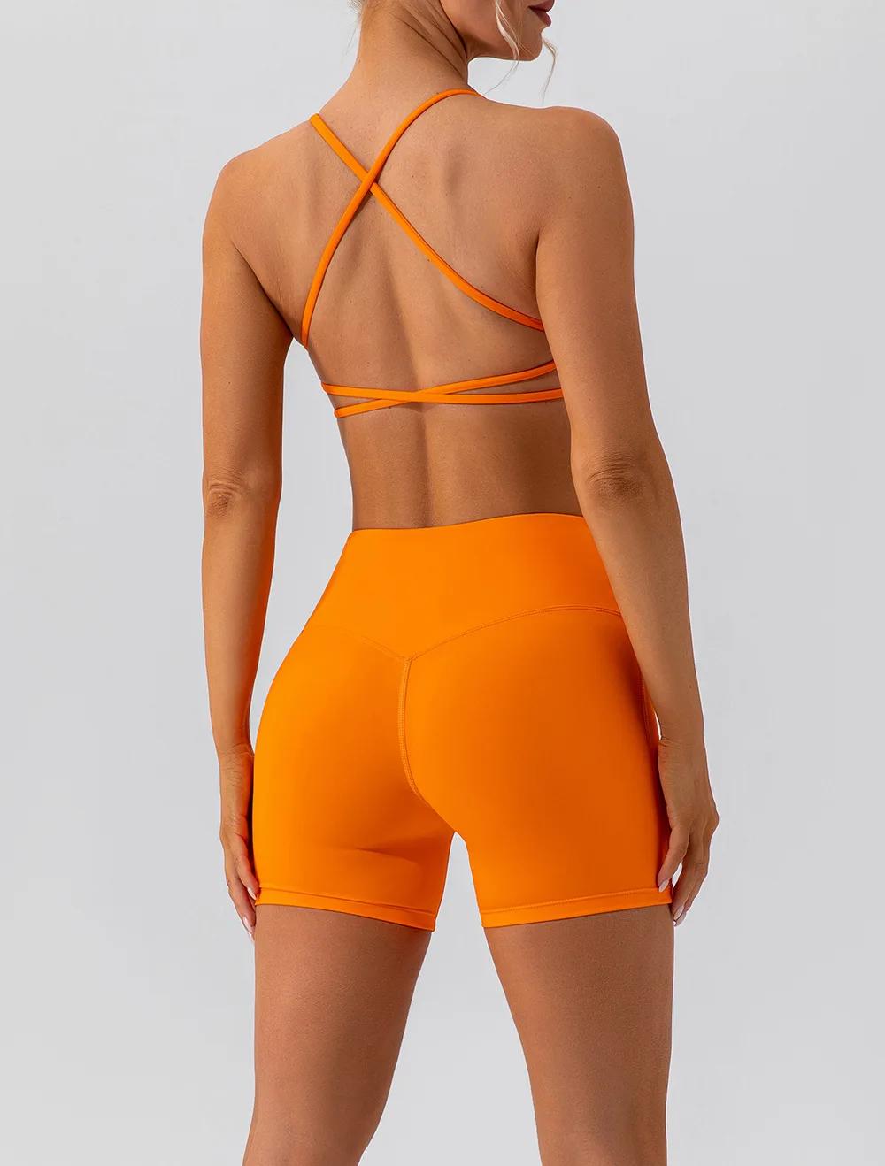 Soutien-gorge de sport SHINBENE Fitness rembourré avant torsion dos croisé yoga gym femmes