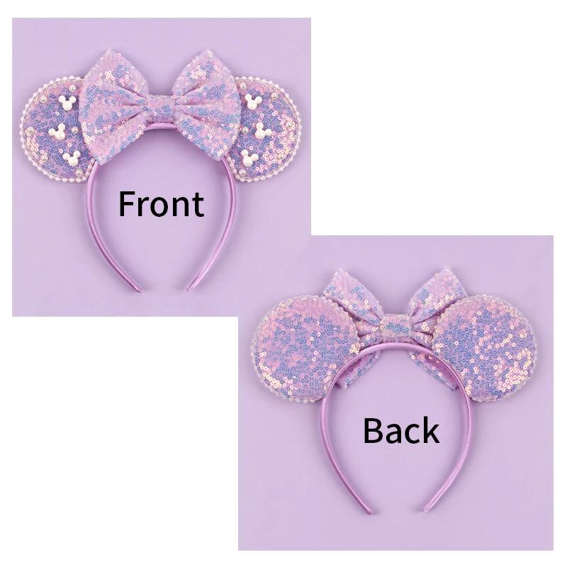 Nouveau serre-tête tendance oreilles de souris en velours de 3,3 po pour filles, bandeau doux avec n