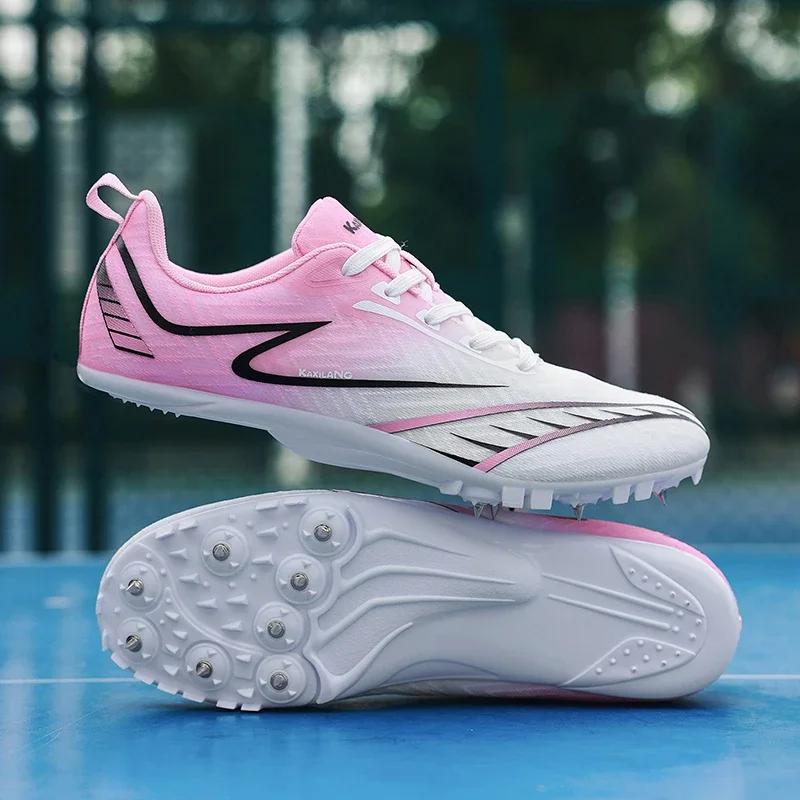 Chaussures de course professionnelles pour hommes, chaussures de Sprint, athlétiques, saut en Long,