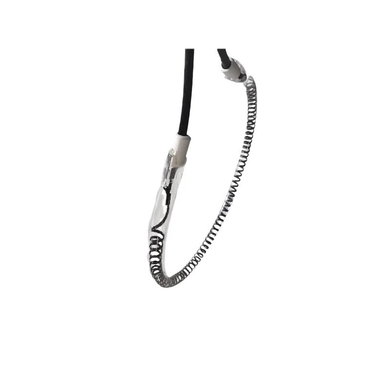 Pièces de four à ondes lumineuses 220V 1200W, Tube chauffant rond en Fiber de carbone 15cm