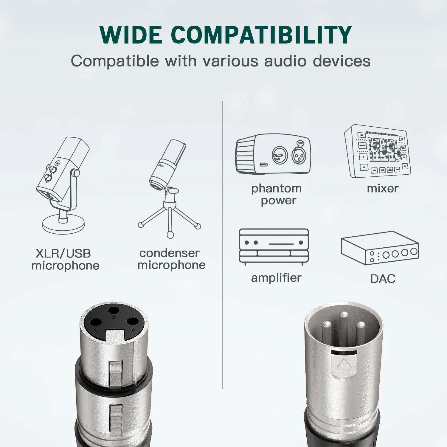 FIFINE-Câble canon XLR pour microphone dynamique/condensateur, XLR mâle vers femelle rette pour cart
