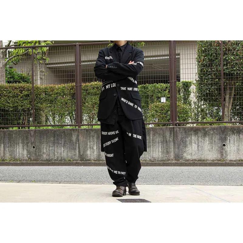 Pantalon pour hommes avec slogan de style sombre et de niche au design original TOP-YAMAMOTO, une ma