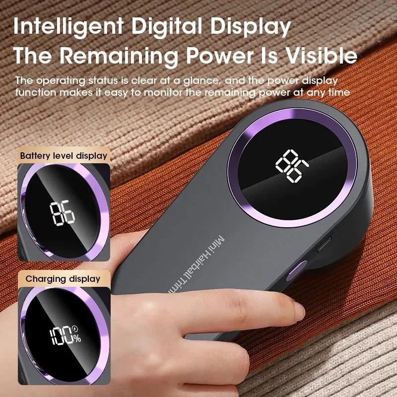 Dissolvant de peluches pour vêtements, dissolvant de peluches électrique numérique LED, Rechargeable