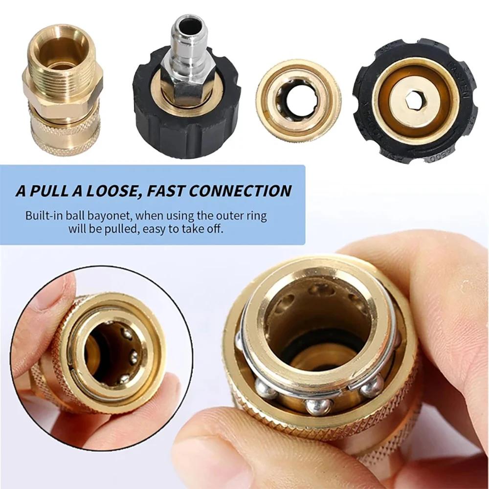 Raccord à connexion rapide pour nettoyeur haute pression M22, 14mm à 1/4 pouces, adaptateur de pisto