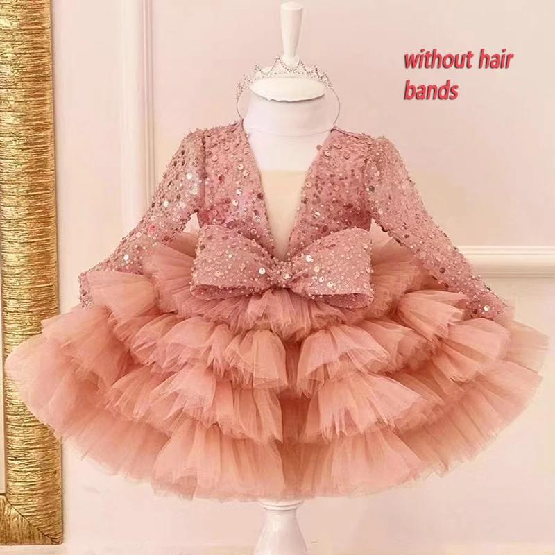 Princesse filles robe de bal à paillettes fête Tutu robes bébé enfants fleur fille mariage fête d'an