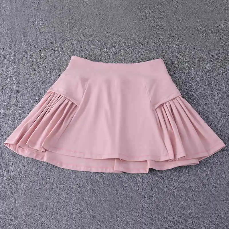 Jupe courte de sport ; pseudo jupe de course deux pièces pour femme; combinaison de badminton d'été;