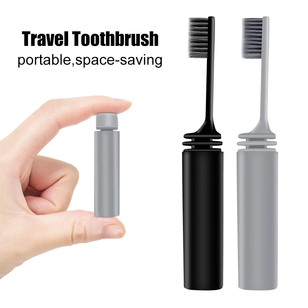 Brosse à dents de voyage pour adultes, petite brosse à dents pliante Portable de Camping en plein ai