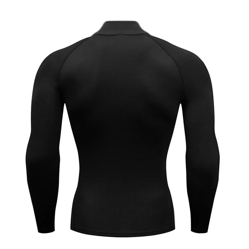 T-shirts à manches longues à col roulé pour hommes, séchage rapide, chemise de Compression Aurumn, s