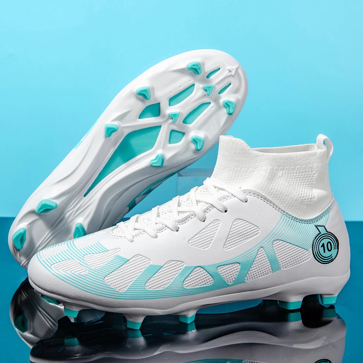 Chaussures football homme professionnelles AG/FG - Bottes montantes pointes longues - Match entraînement gazon