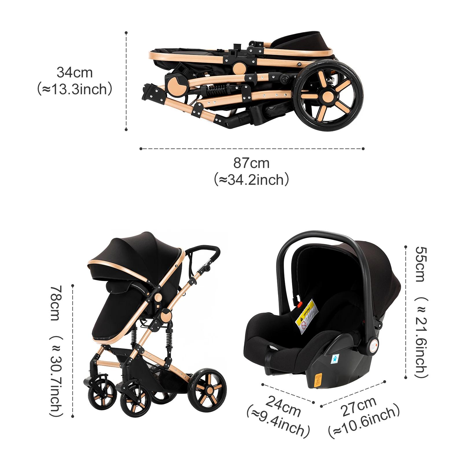 Poussette bébé poussette 3 en 1 système de voyage landau léger de naissance tout-Terrain bébé Buggy