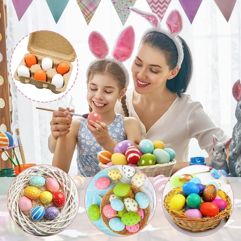 6 pièces oeufs en bois jouet oeuf cuisine jouets enfants jouer nourriture cuisine semblant jouer ens