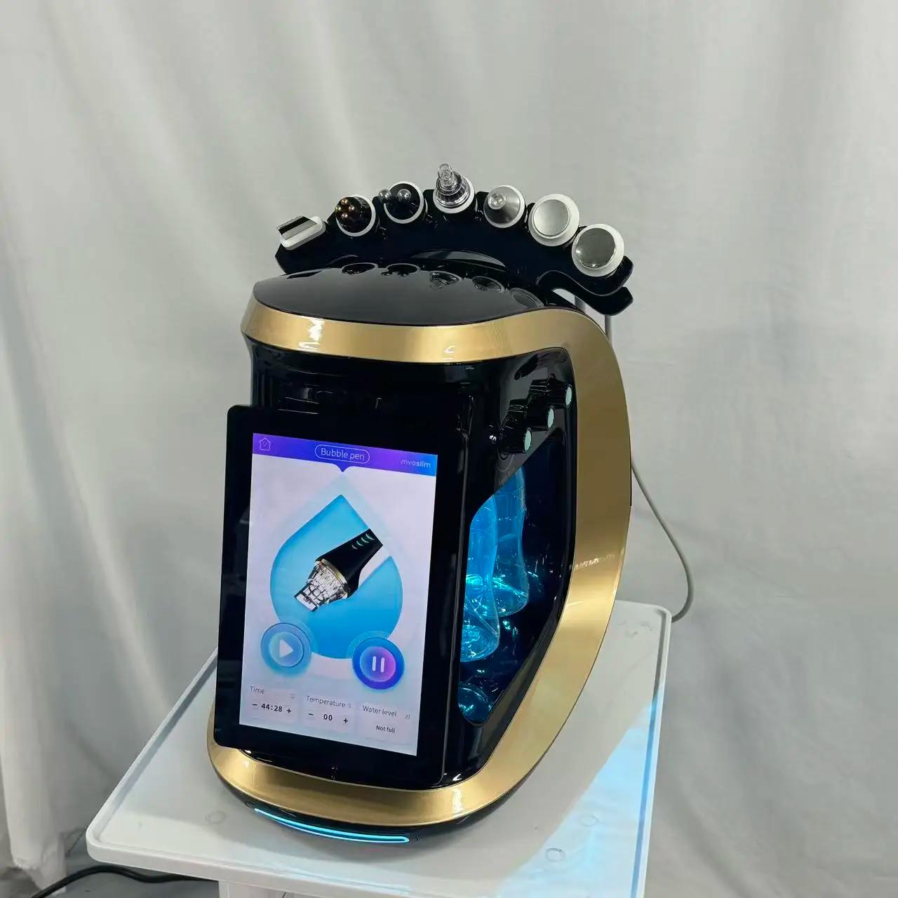 Appareil de Dermabrasion Hydra-Oxygène à Jet d'Eau Glacée Bleu Intelligent, Peeling Aqua à Micro-Bul