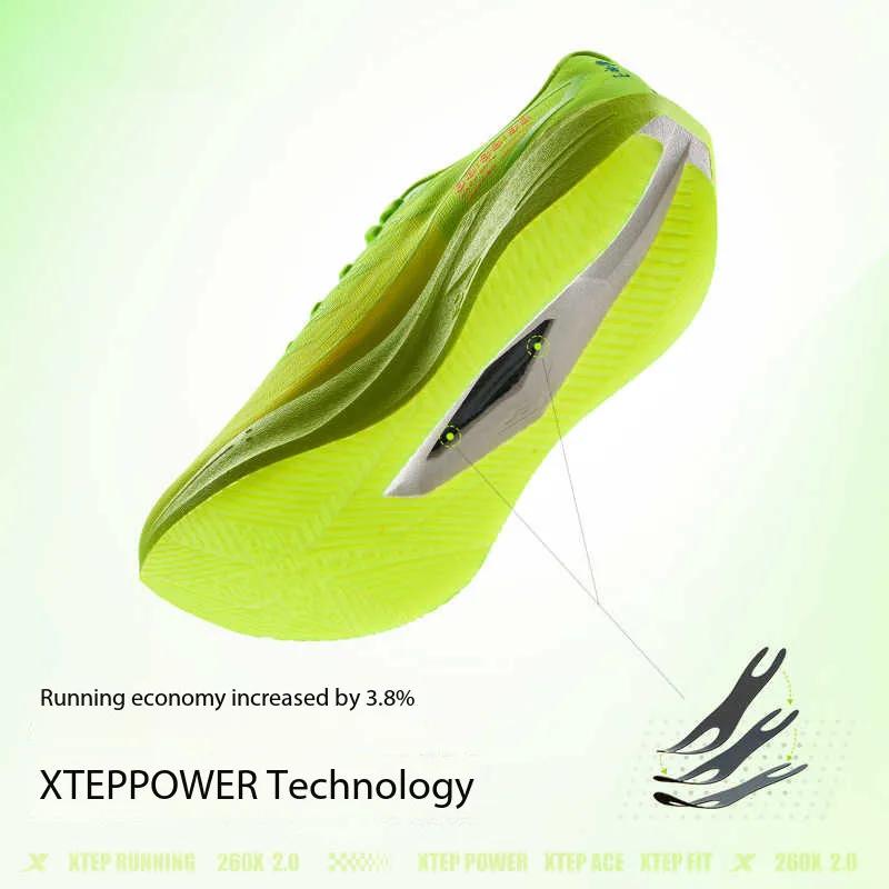 Chaussures de course Xtep 260X 2.0 pour marathon hommes - Chaussures d'entraînement avec plaque carbone et amorti